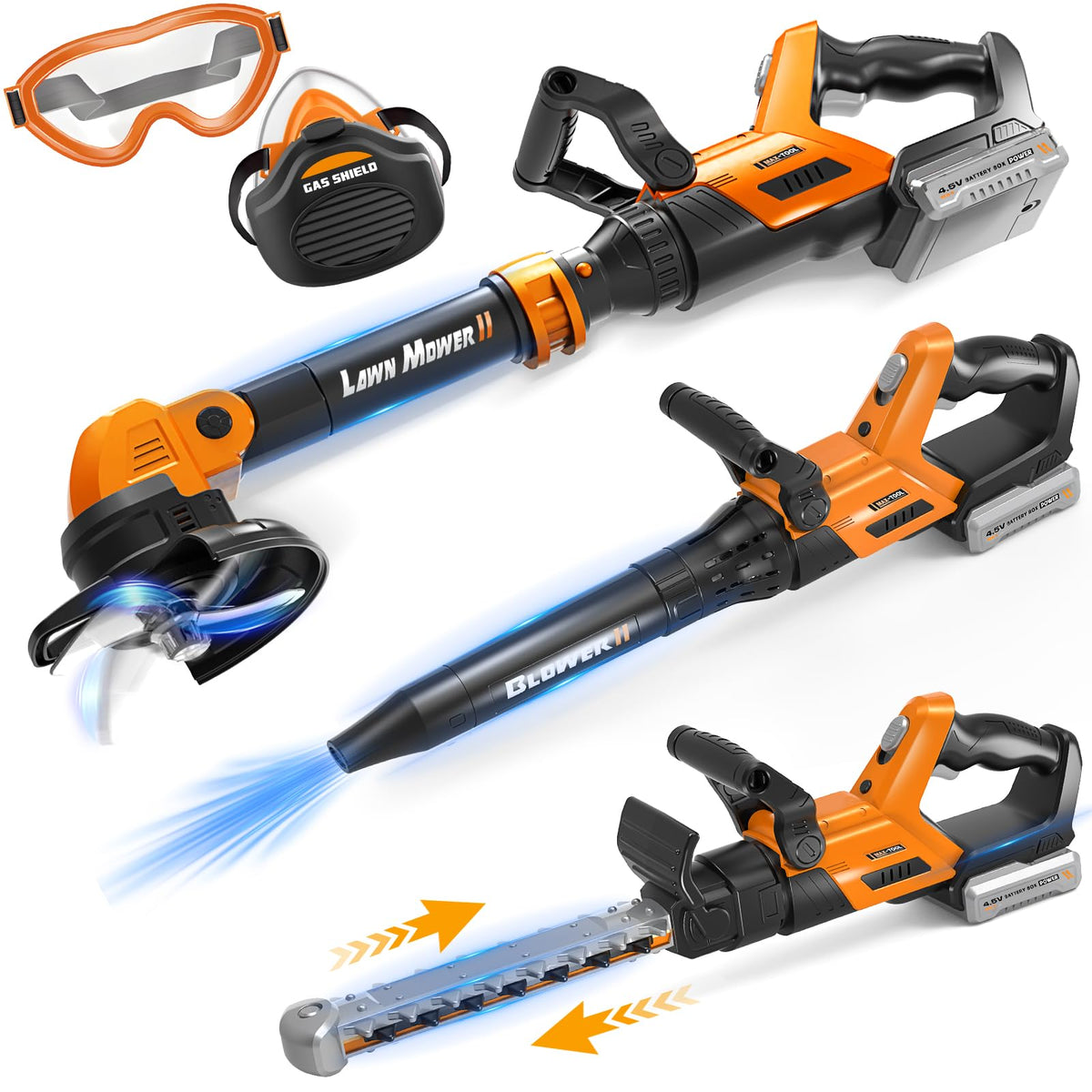 Hodurgyi 3-in-1 weed wacker with lights inspires imaginative play outdoors.