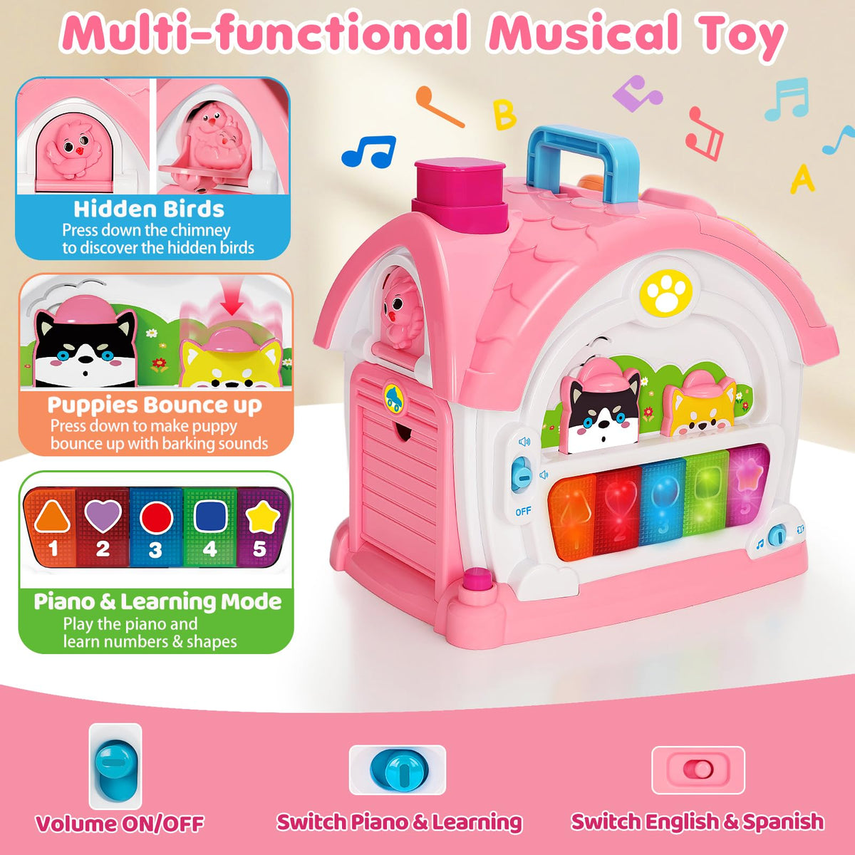 Hodurgyi dial phone with ringtones for pretend communication and fine motor practice