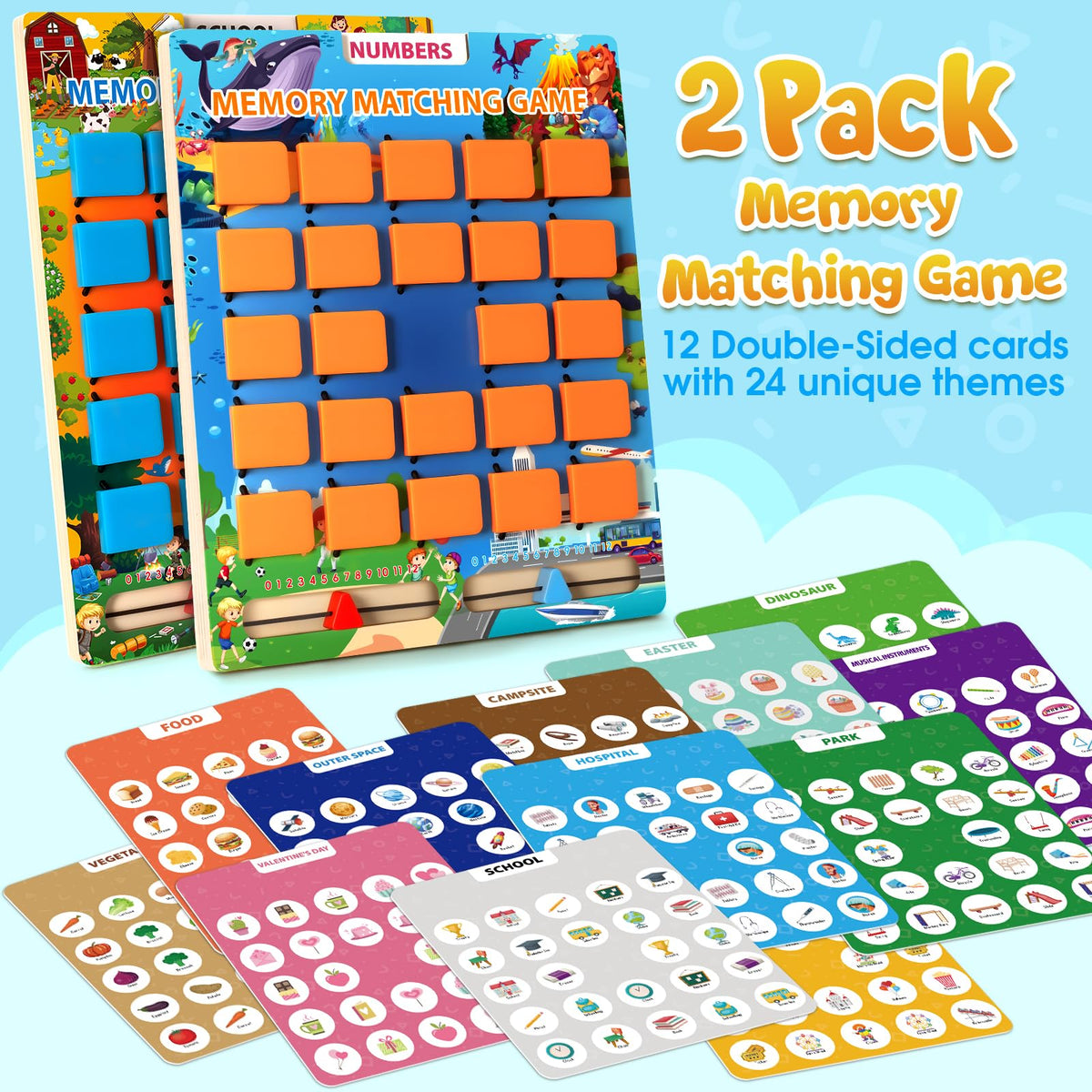 Hodurgyi double-sided cards with 24 themes for engaging matching play