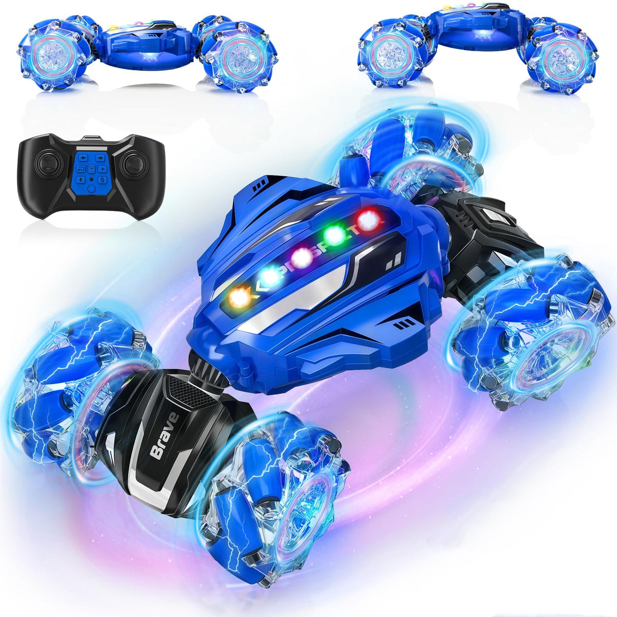 Hodurgyi gesture-sensing RC stunt car front view for dynamic action.