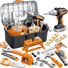 Hodurgyi Kids Tool Set 46 Pcs with portable box for tidy, on-the-go play