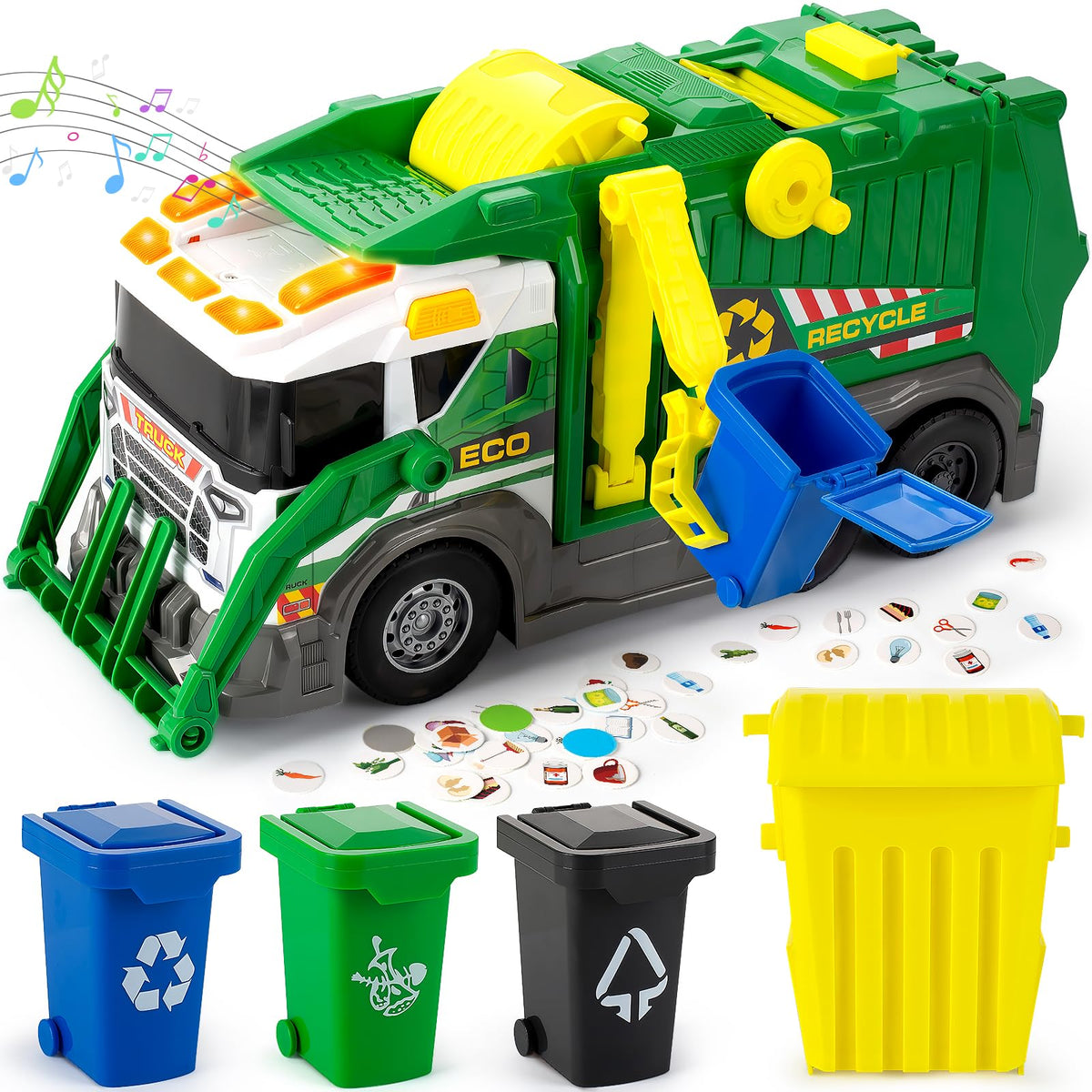 Hodurgyi large garbage truck toy set for immersive pretend play and learning.