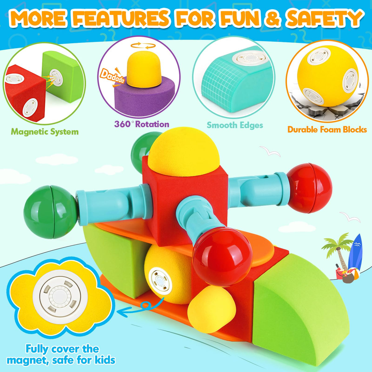 Hodurgyi bath-time play with floating foam blocks makes water-rich learning engaging.