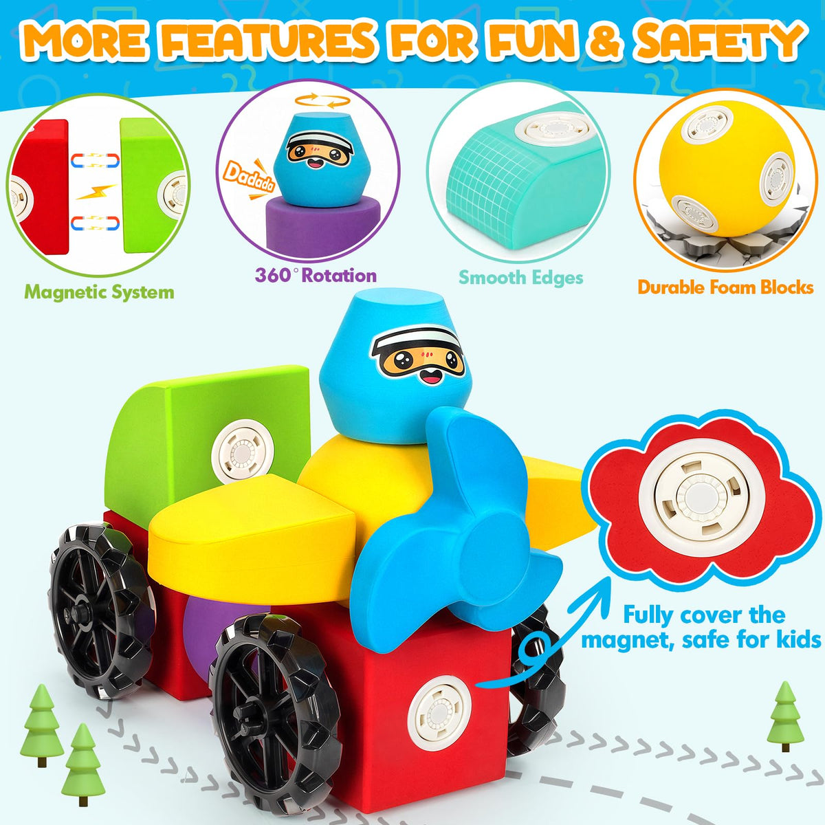 Hodurgyi blocks with safe rounded edges support safe, cooperative play