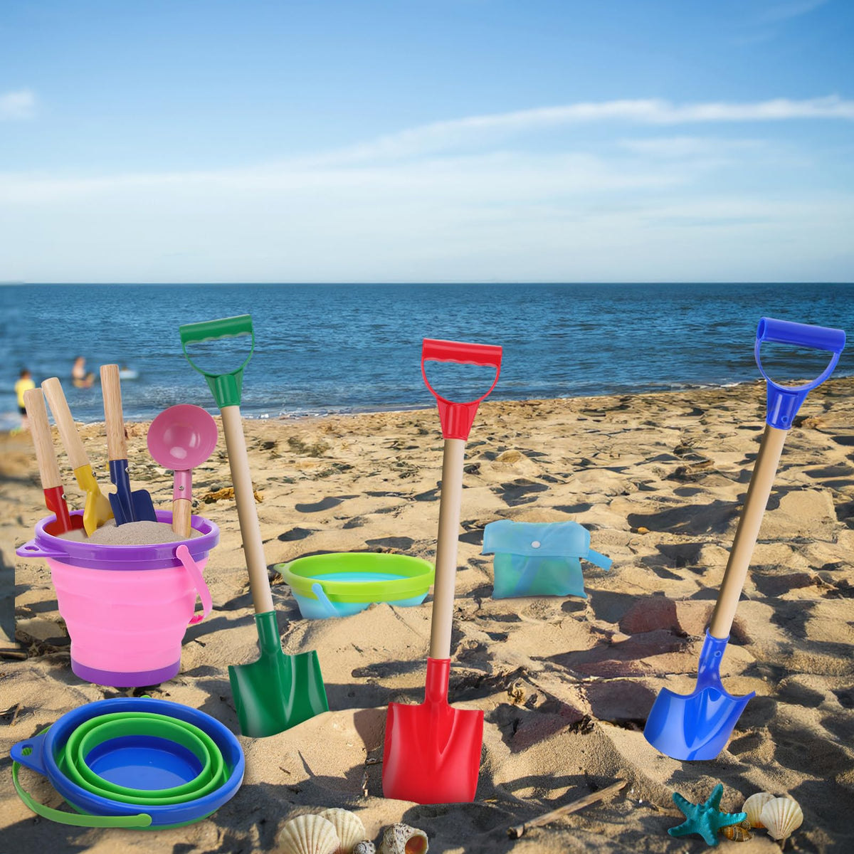 Hoemwarm bright colors close-up captures inviting sand play visuals
