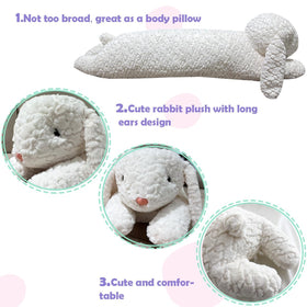 Hofun4U long body pillow white 47-inch supports full-body relaxation.