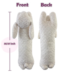 Hofun4U rabbit long-body pillow 47-inch white for full-body lounging.