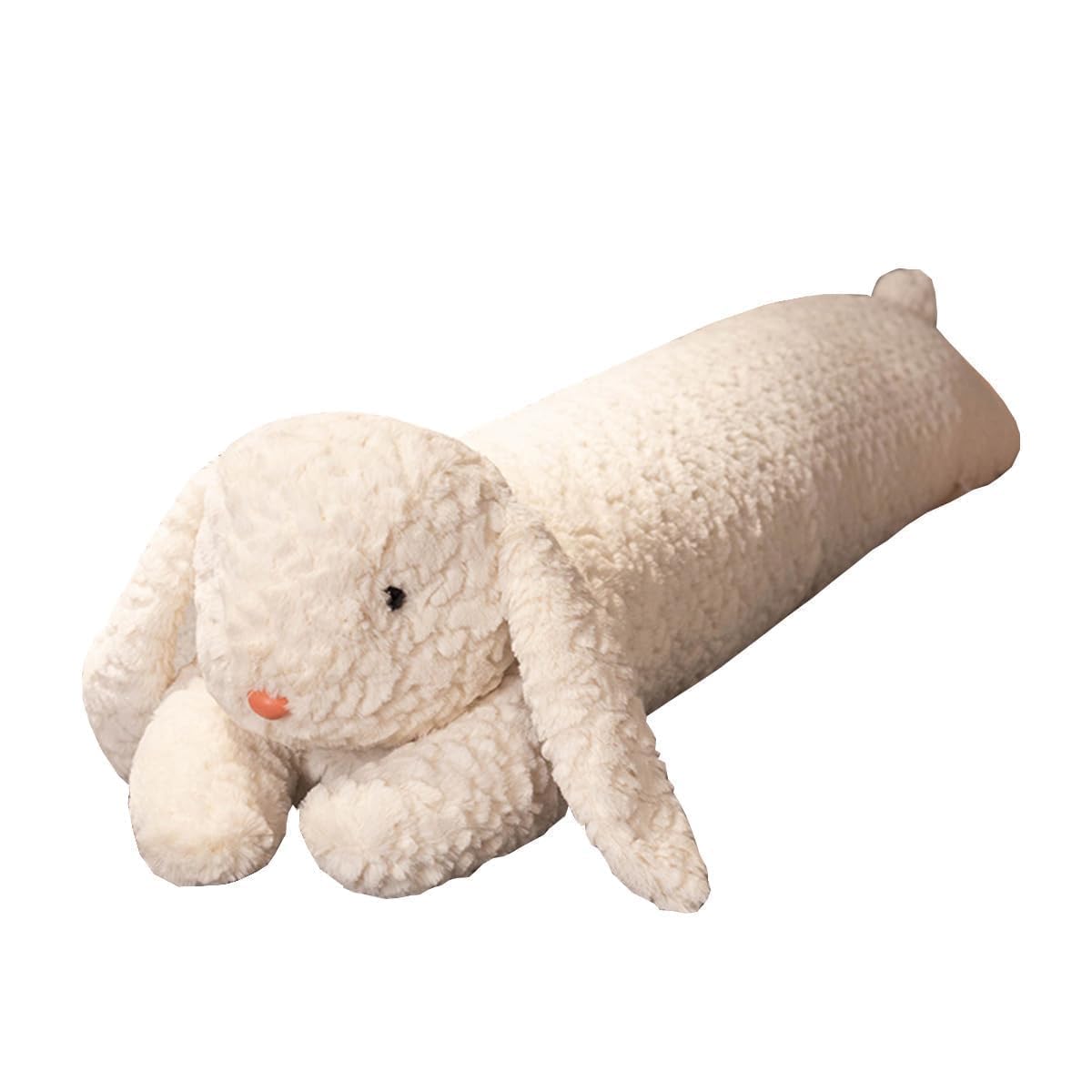 Hofun4U rabbit plush pillow 35-inch close-up shows soft plush texture for cozy cuddles.