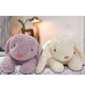 Two color options for Hofun4U rabbit plush pillow to suit decor