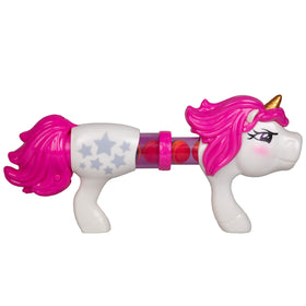 Rapid-fire action demonstrated by Hog Wild Unicorn Power Popper during play