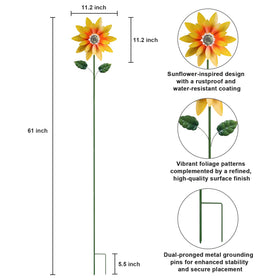 hogardeck kinetic sunflower wind art shows 360-degree rotation