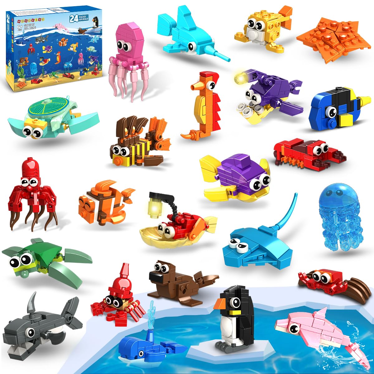 HOGOKIDS 24-pack valentines building toys for party favors and creative play