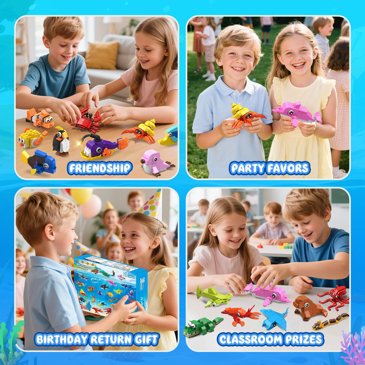 HOGOKIDS crab bricks promote color recognition during playtime