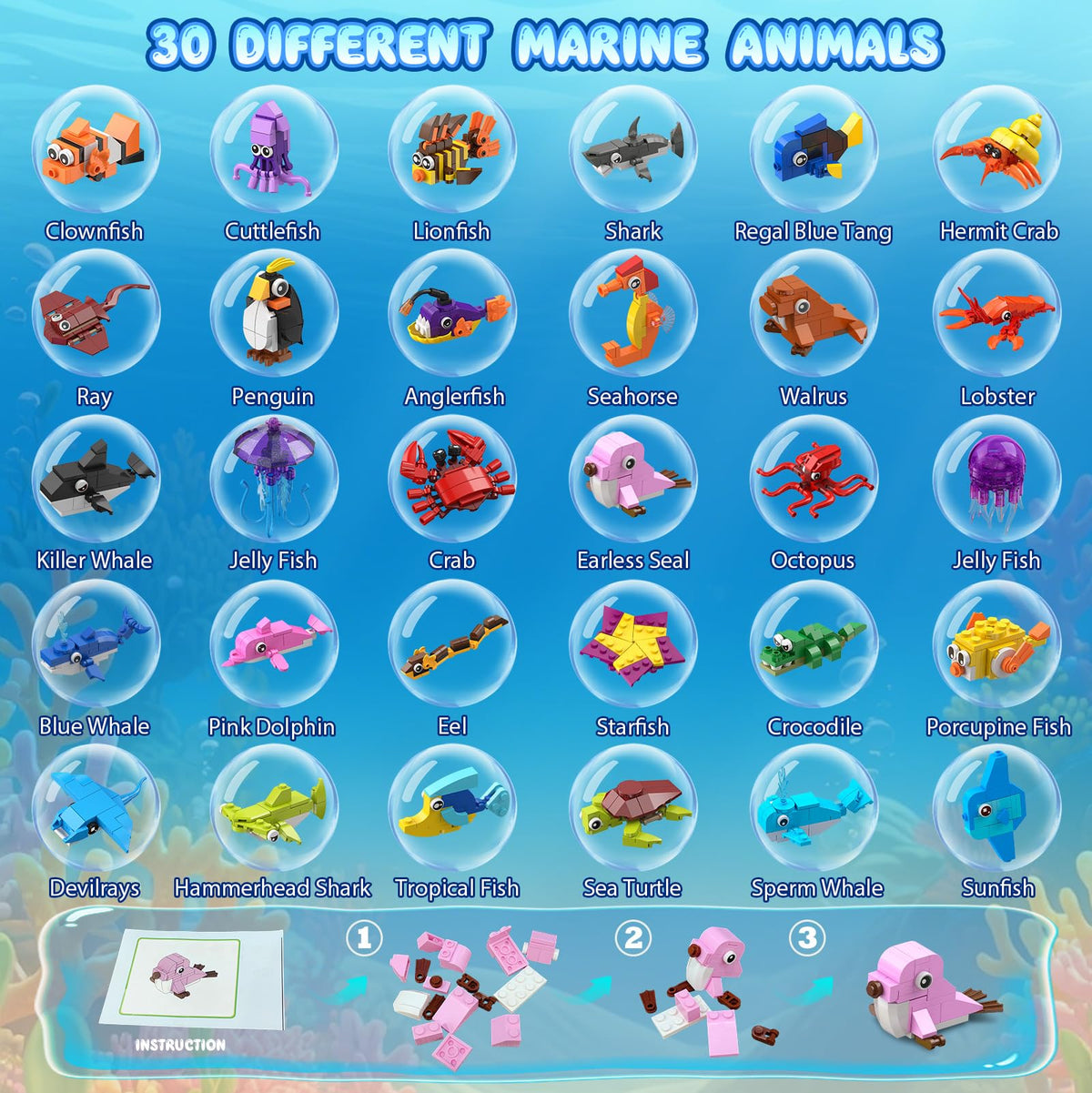 HOGOKIDS jellyfish bricks encourage imaginative ocean storytelling