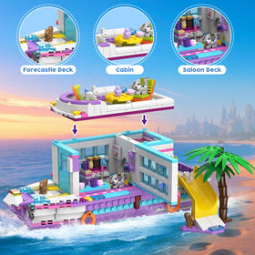 HOGOKIDS 3-in-1 Friends boat scene with drink station inspires social play on deck