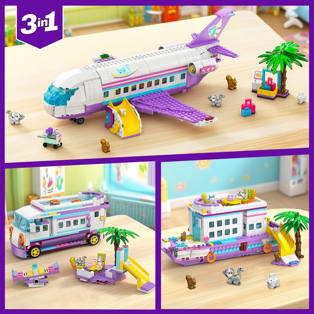 HOGOKIDS 3-in-1 Friends camper van scene with seesaw for outdoor fun