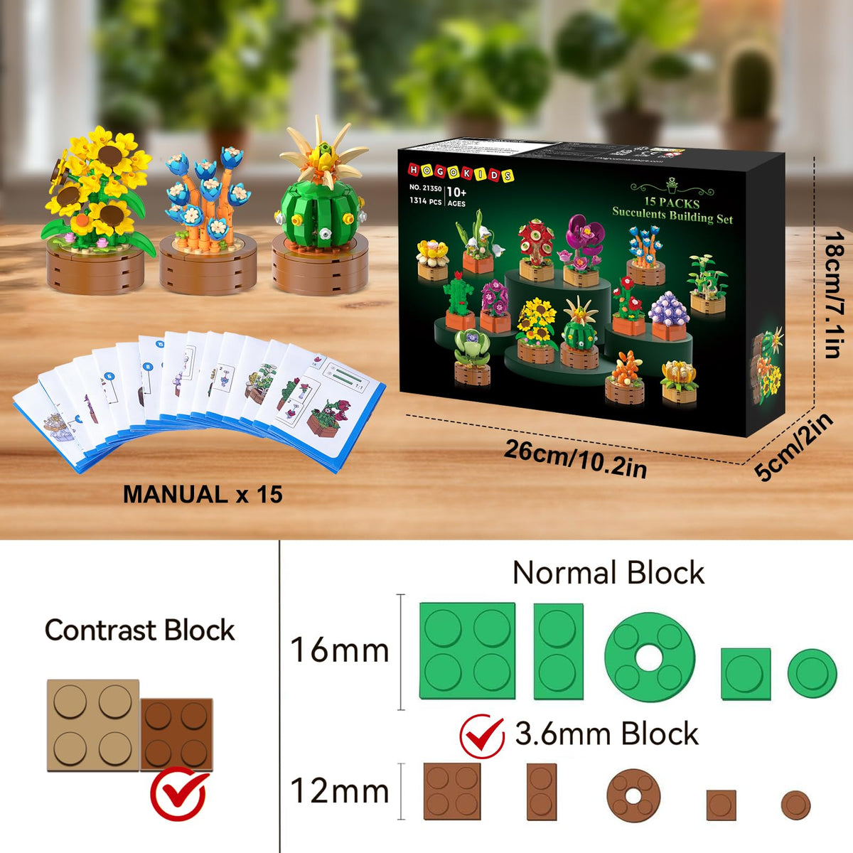 HOGOKIDS ABS material—durable edges and vibrant colors capture delicate textures