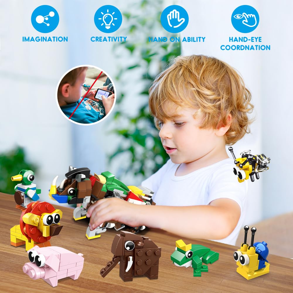 HOGOKIDS monkey-pack blocks promote creative play and fine motor skills.