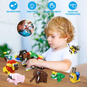 HOGOKIDS monkey-pack blocks promote creative play and fine motor skills.