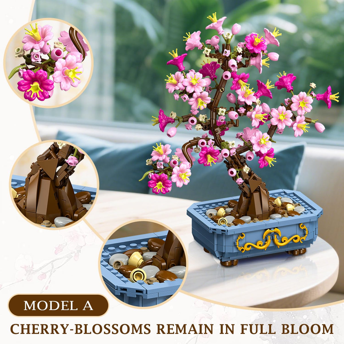 HOGOKIDS Bonsai base tray with half-moon planter offers flexible display options.