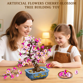 HOGOKIDS Cherry-Blossom Bonsai three-tree display perfect for bright home accents.