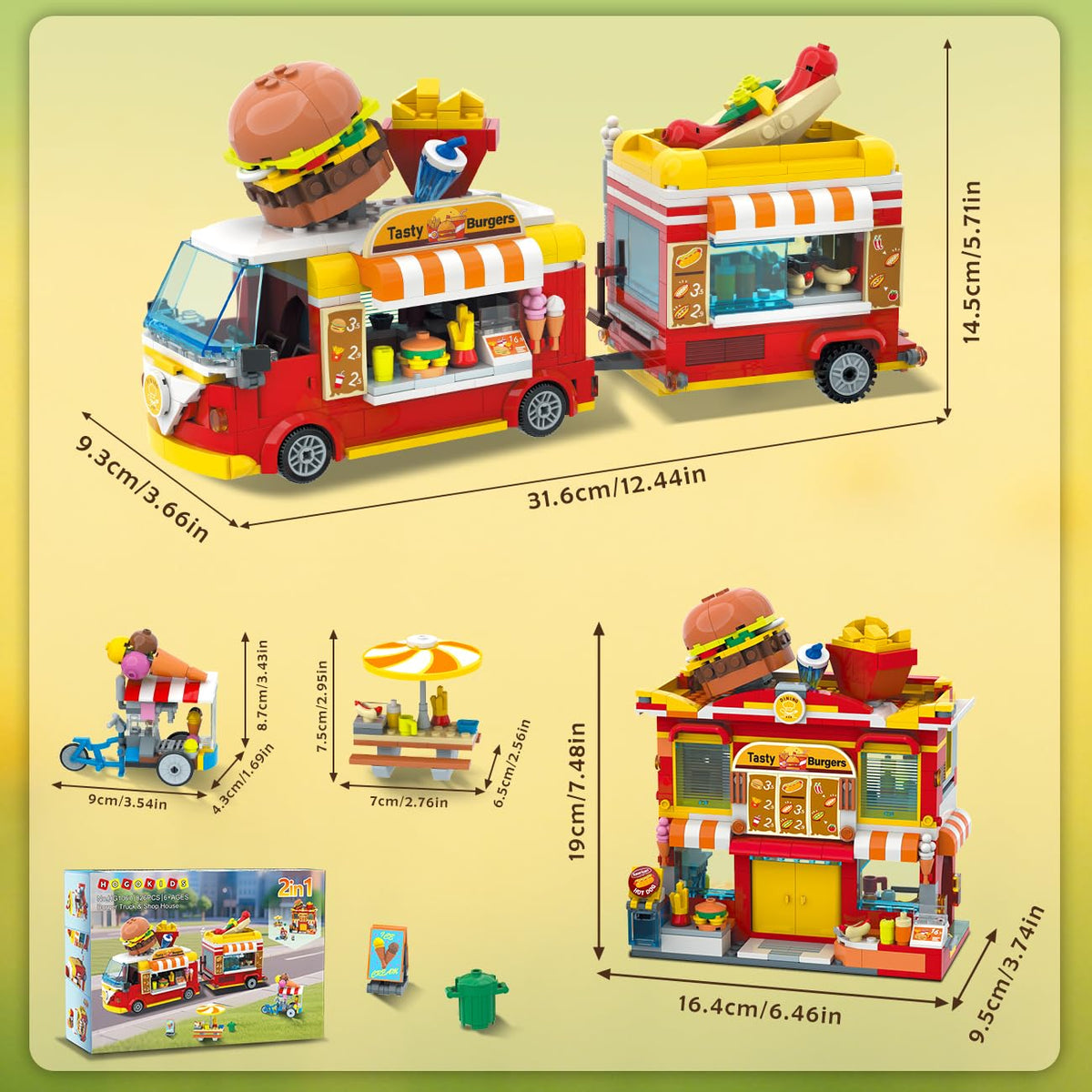 HOGOKIDS City Burger buildable assembly sparks creativity.
