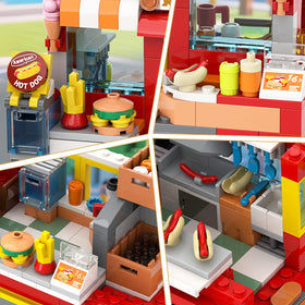 HOGOKIDS City Burger cash register area for quick pretend checkout.