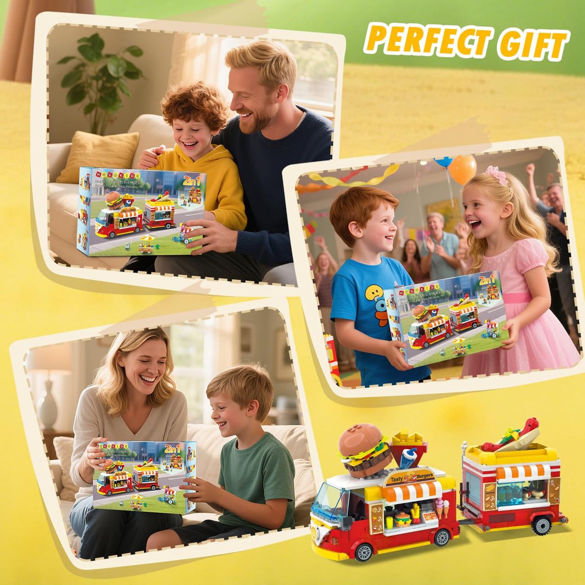 HOGOKIDS City Burger trailer attachment showcases versatile play.