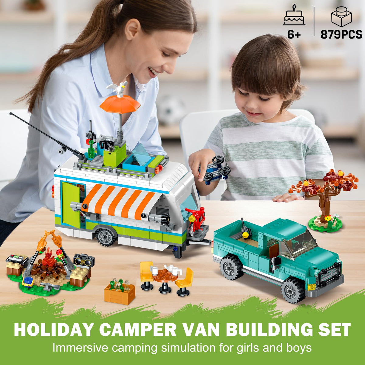 HOGOKIDS City Camper Van campfire scene for family storytelling