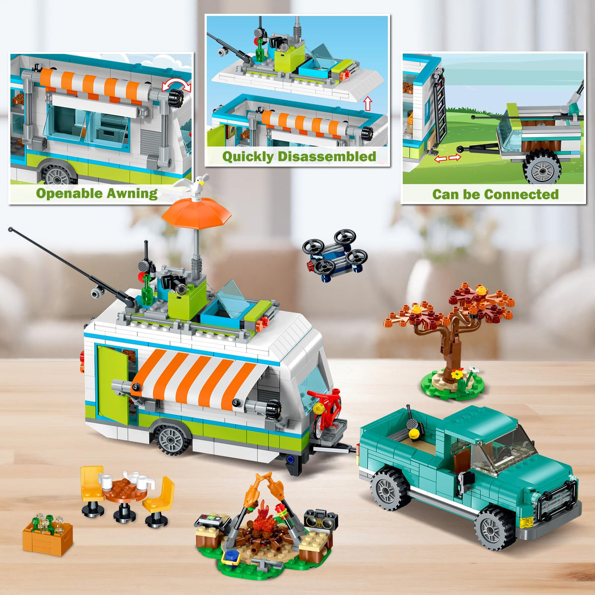 HOGOKIDS City Camper Van interior includes oven and stove for cozy meals