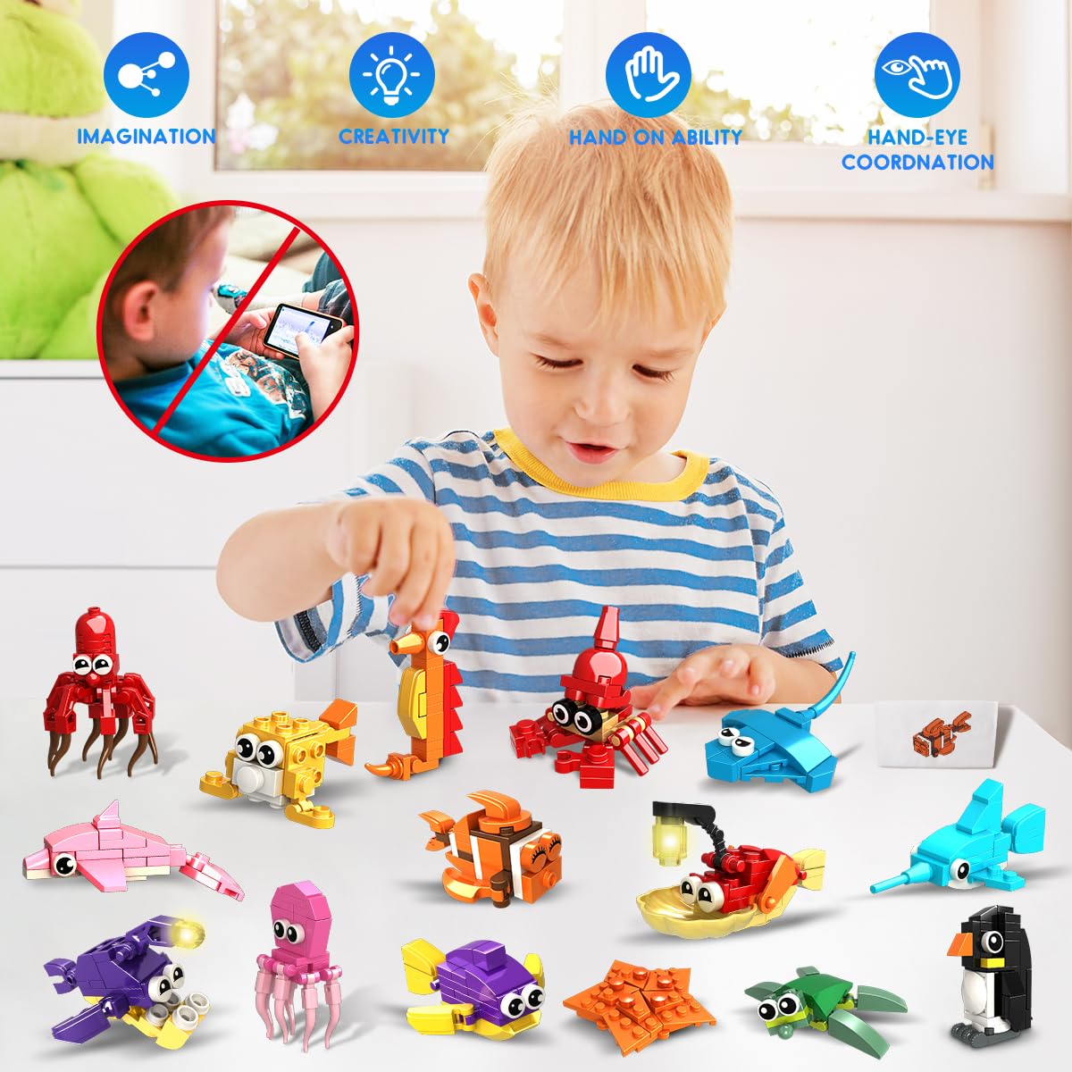 HOGOKIDS colorful marine animals collection for kids gifts