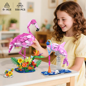 HOGOKIDS Easter Bunny 3-in-1 pink bunny figure with poseable limbs for interactive play.