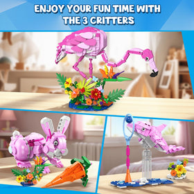 HOGOKIDS Easter Bunny flowers bush display adds colorful shelf appeal.