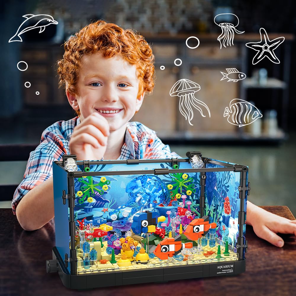HOGOKIDS educational stem toy aquarium encourages hands on learning and fine motor skills.