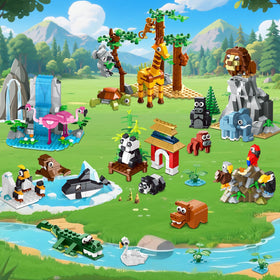 HOGOKIDS Eight zoo-scene modules – collaborative building experiences for groups.
