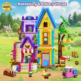 HOGOKIDS Friends House bee and cake figures spark creative narratives and cooperative play.