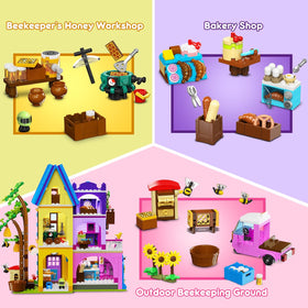 HOGOKIDS Friends House bottling station inspires beekeeping-themed storytelling and fine motor play.