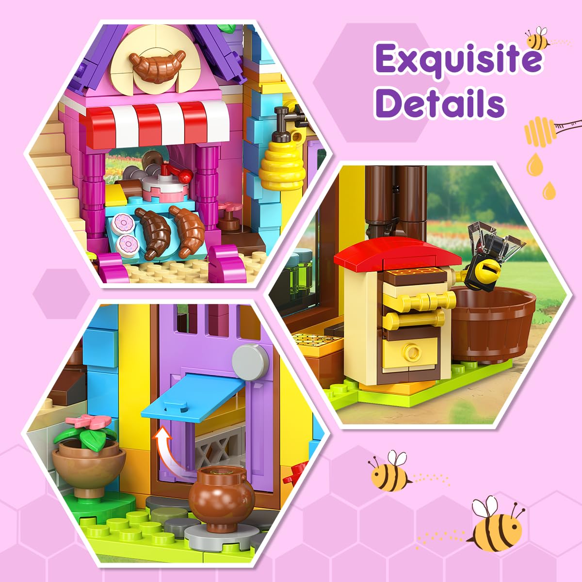HOGOKIDS Friends House pink cart with jars promotes collectible honey scenes and sharing.