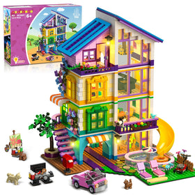 HOGOKIDS Girls House Building Set exterior view with colorful walls for imaginative play.