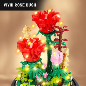 HOGOKIDS LED string lights illuminate the rose display beautifully.