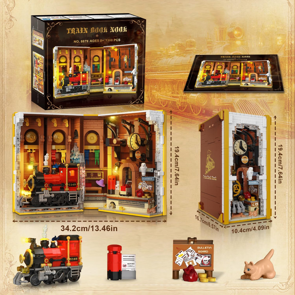HOGOKIDS 19 cm tall miniature scene for bookshelf depth