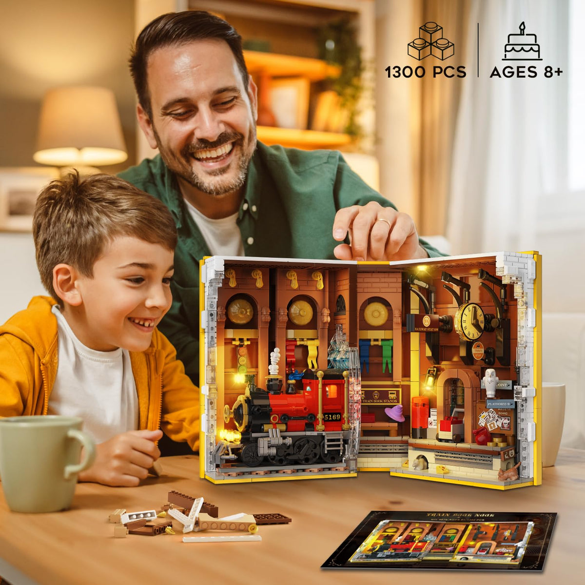 HOGOKIDS Red steam train ready to depart on platform