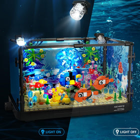 HOGOKIDS movable jellyfish and fish highlight interactive motion in the aquarium.