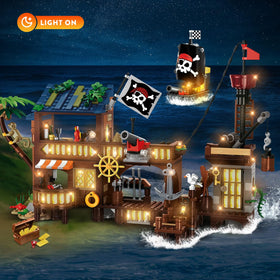 HOGOKIDS 781-piece bricks kit supports detailed ship construction.