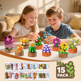 HOGOKIDS premium 3-6mm mini blocks—precise construction for realistic botanical lightweight displays