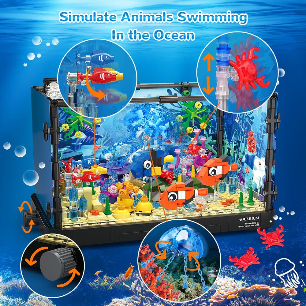 HOGOKIDS removable ocean background board allows customizing your aquarium scene.