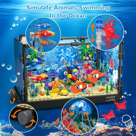 HOGOKIDS removable ocean background board allows customizing your aquarium scene.