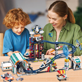 HOGOKIDS Space Roller Coaster ticket station, convenient pretend check-in for kids.