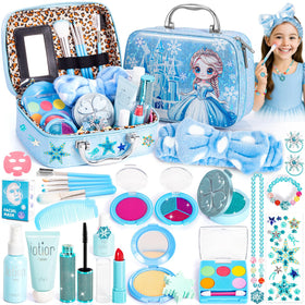 Hohosunlar Frozen makeup kit in a cosmetic bag for tidy storage and gift-ready presentation.