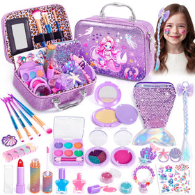 Hohosunlar mermaid makeup kit case with mirror for easy playtime makeup.